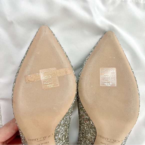 NIB Jimmy Choo Romy 85 Glitter Pointy Toe Pumps - Picture 11 of 12